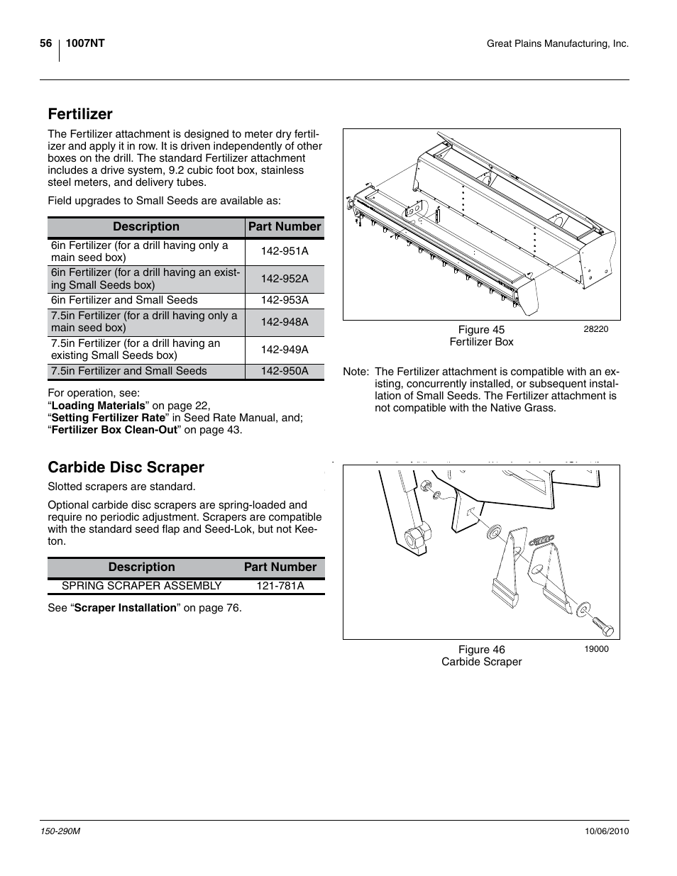 Fertilizer, Carbide disc scraper, Fertilizer carbide disc scraper | Great Plains 1007NT Operator Manual User Manual | Page 60 / 88