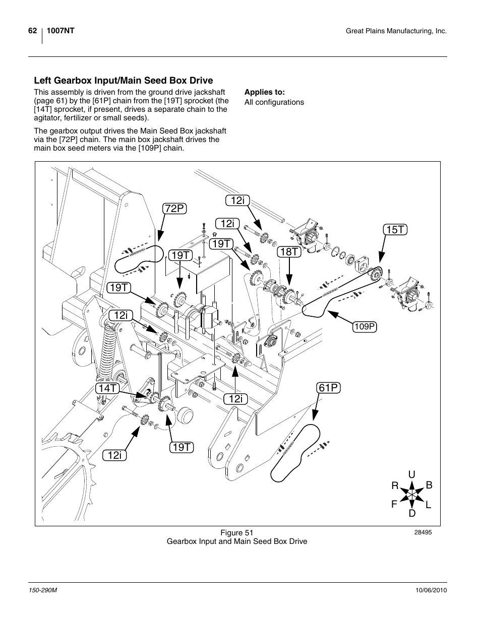 Left gearbox input/main seed box drive, Applies to | Great Plains 1007NT Operator Manual User Manual | Page 66 / 88