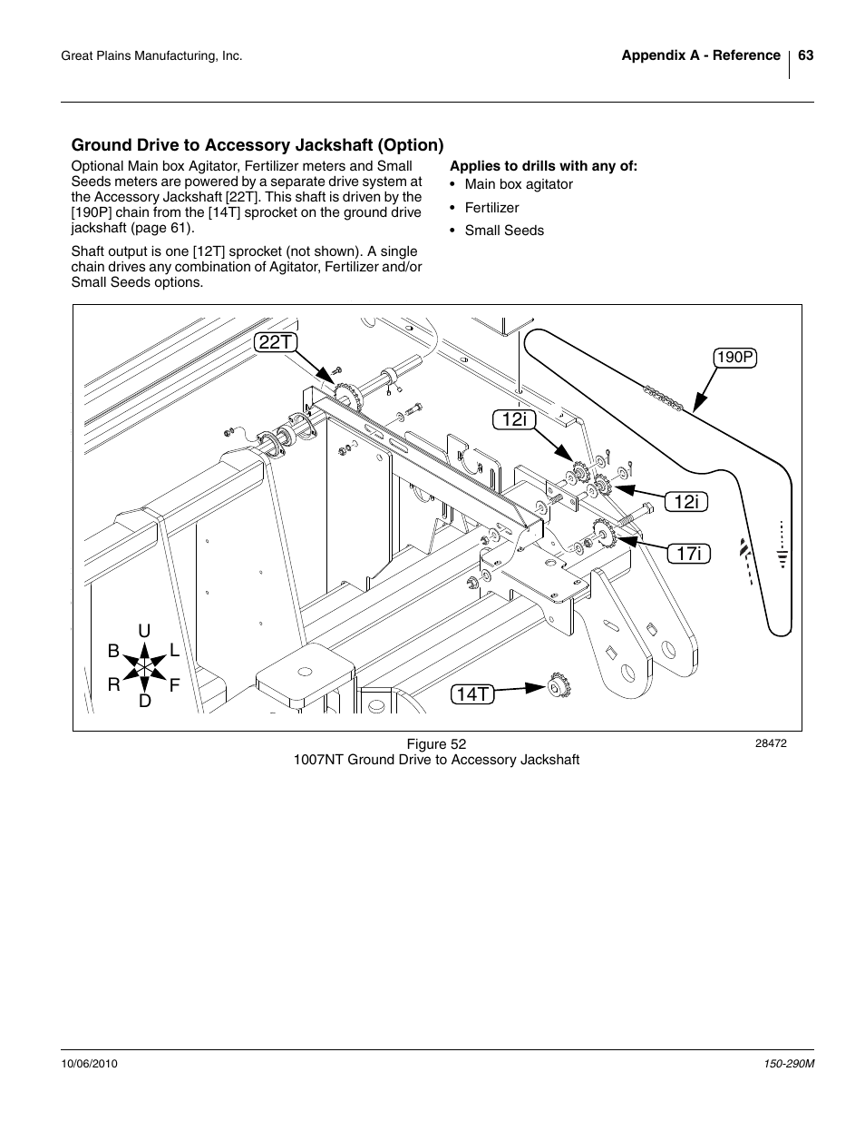 Ground drive to accessory jackshaft (option), Applies to drills with any of | Great Plains 1007NT Operator Manual User Manual | Page 67 / 88