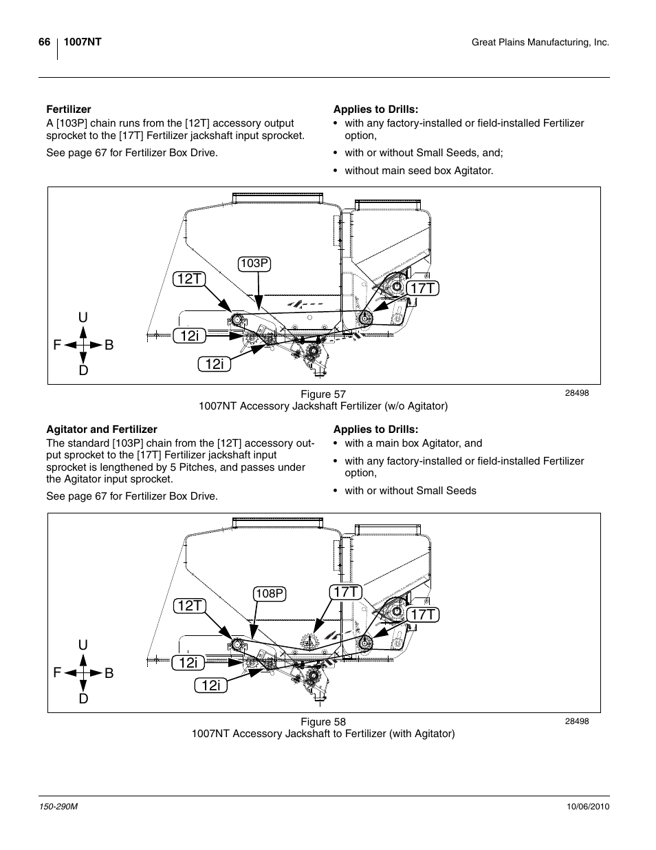 Fertilizer, Applies to drills, Agitator and fertilizer | 12i 17t | Great Plains 1007NT Operator Manual User Manual | Page 70 / 88