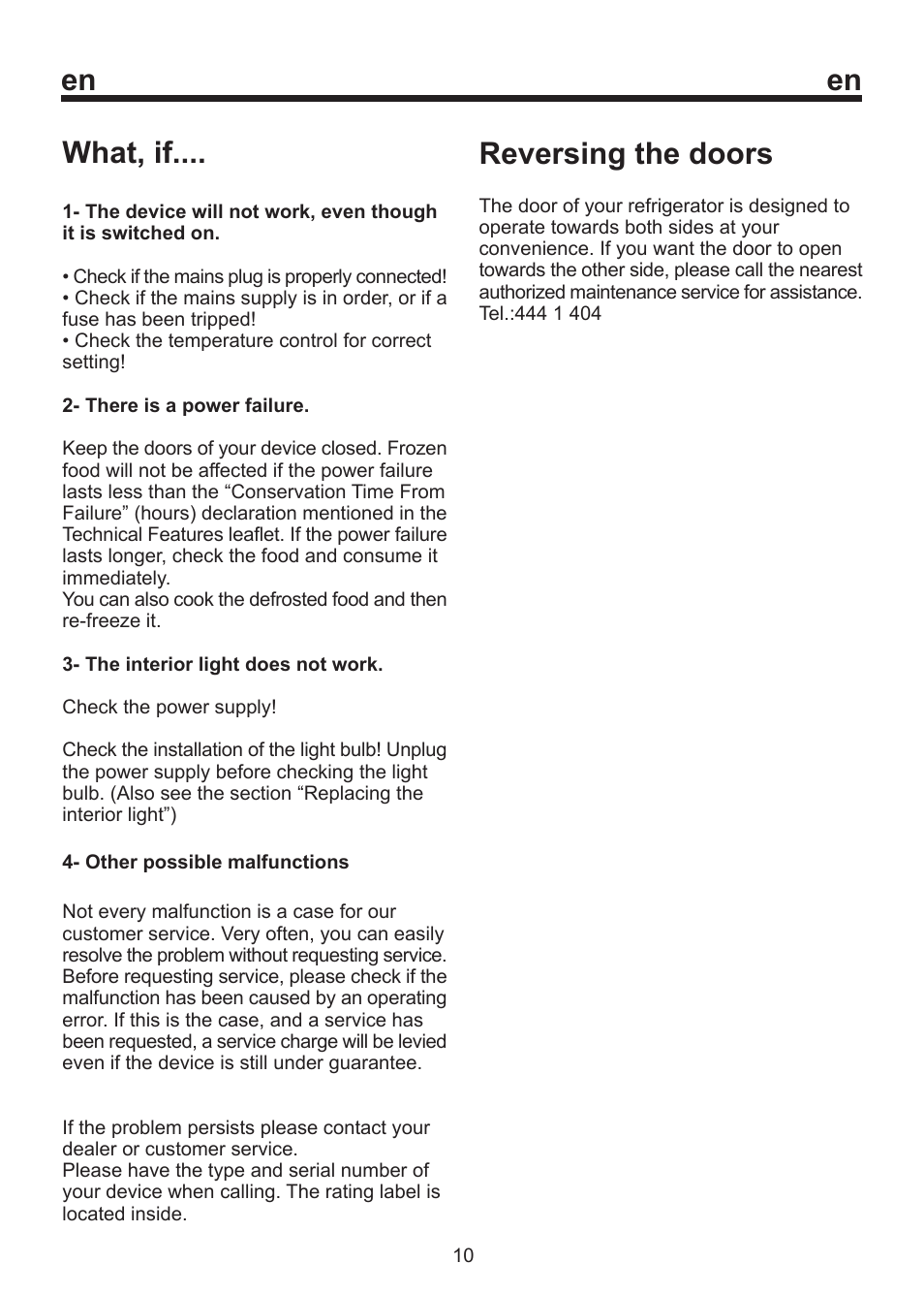 En reversing the doors, What, if | Beko D 9459 NM User Manual | Page 14 / 14