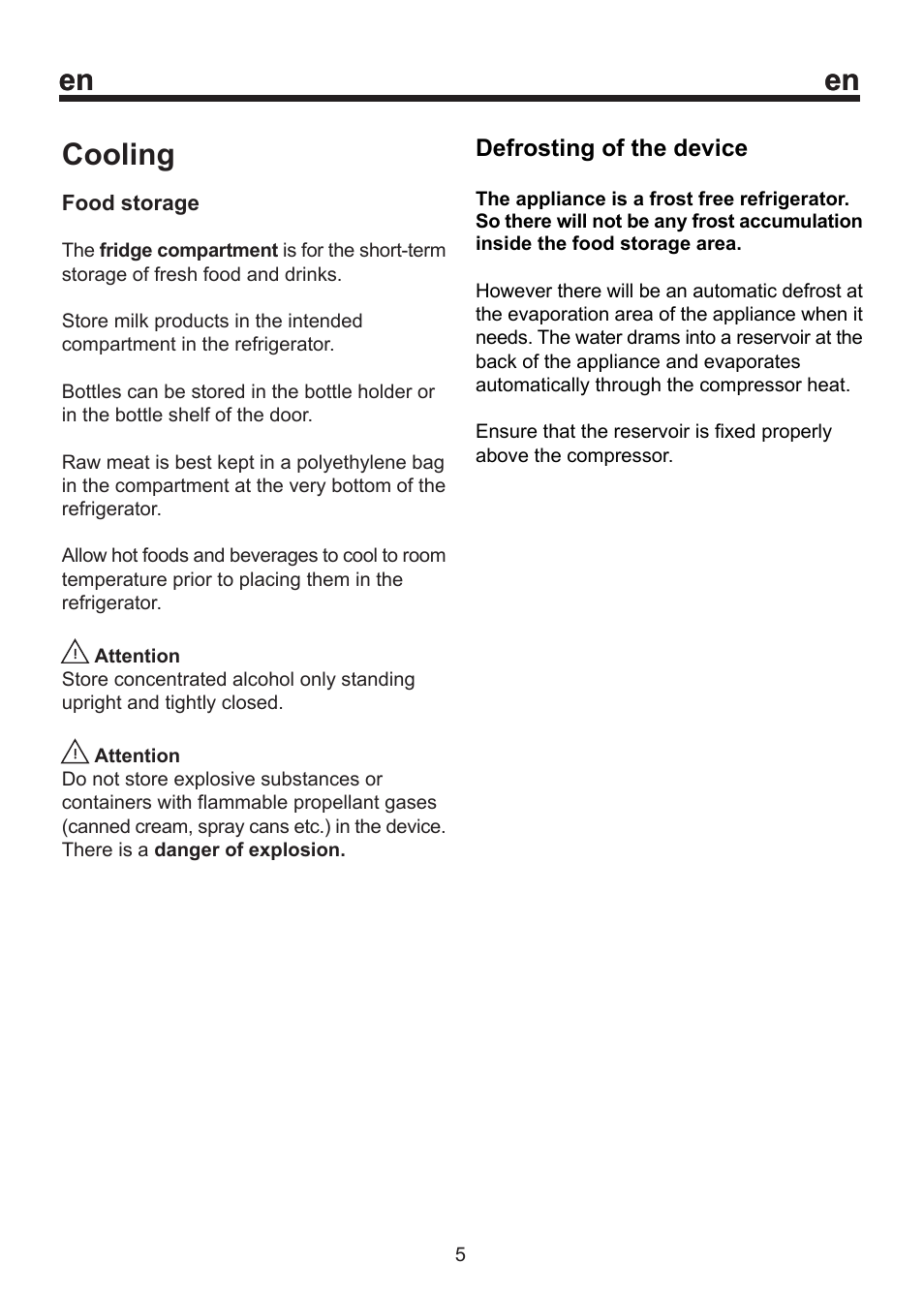 En cooling | Beko D 9459 NM User Manual | Page 9 / 14