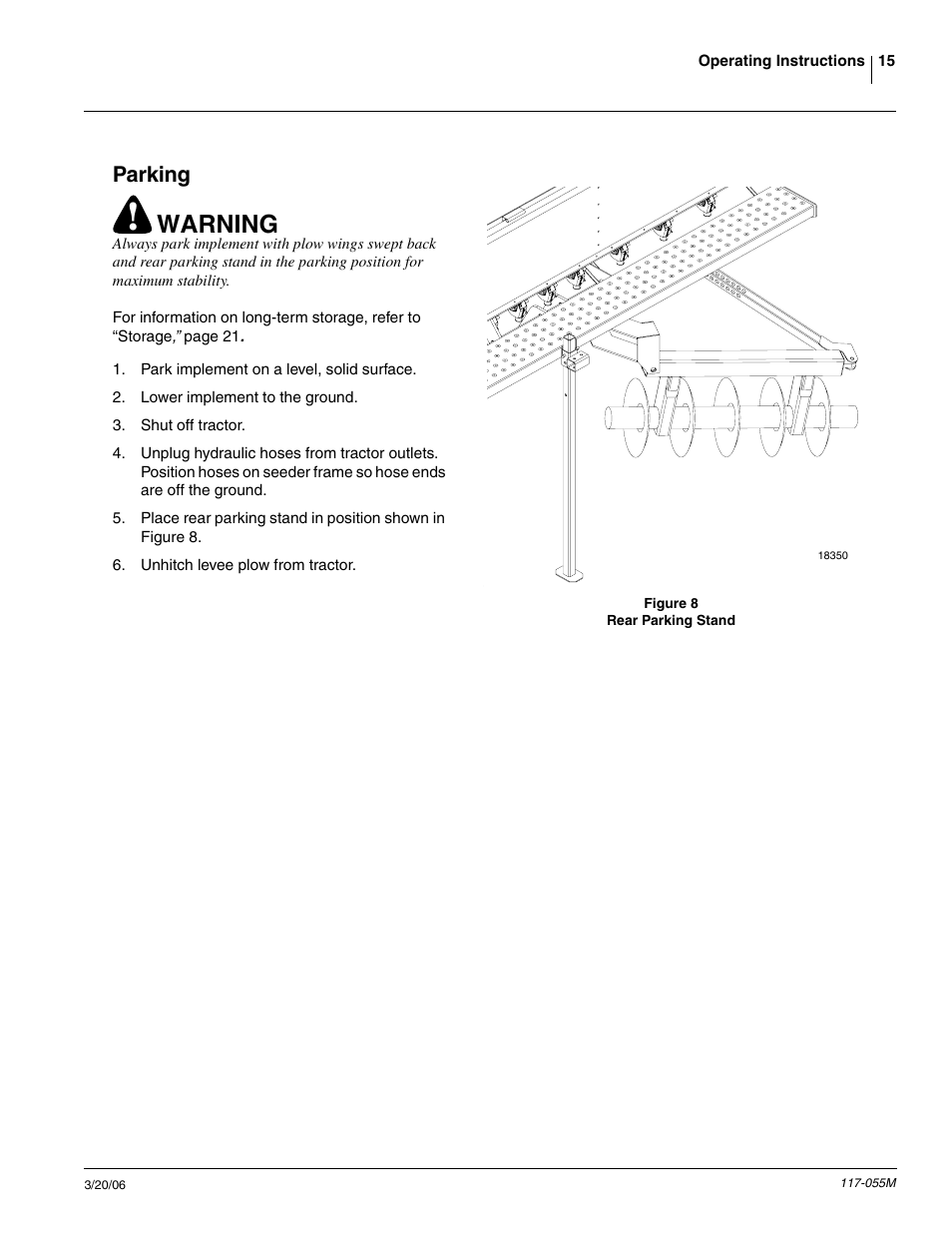 Parking, Warning | Great Plains LS12 Operator Manual User Manual | Page 17 / 29