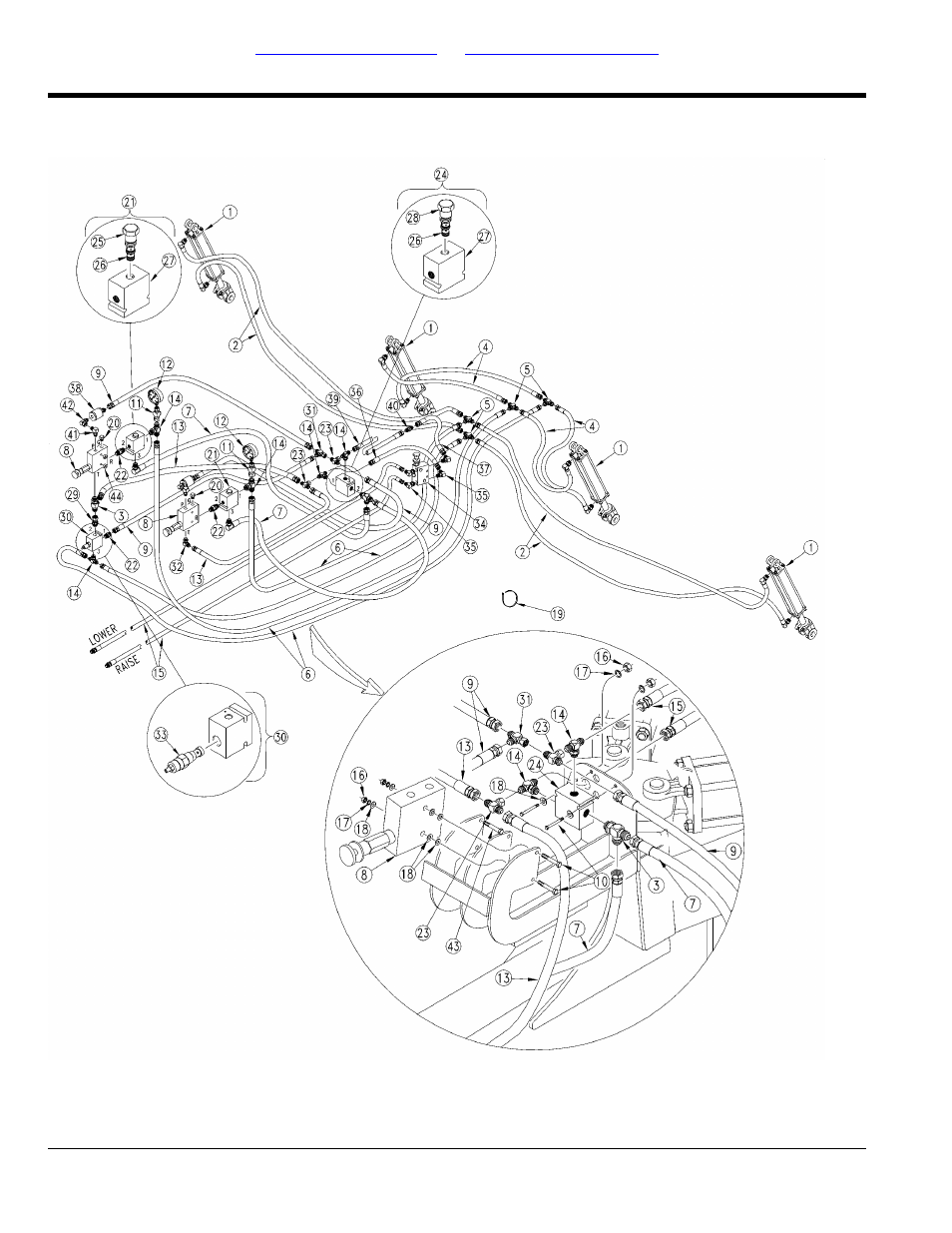 Opener down pressure hydraulics (open center) (s/n, Dd1216+) | Great Plains 2S-2600HDF Parts Manual User Manual | Page 168 / 210