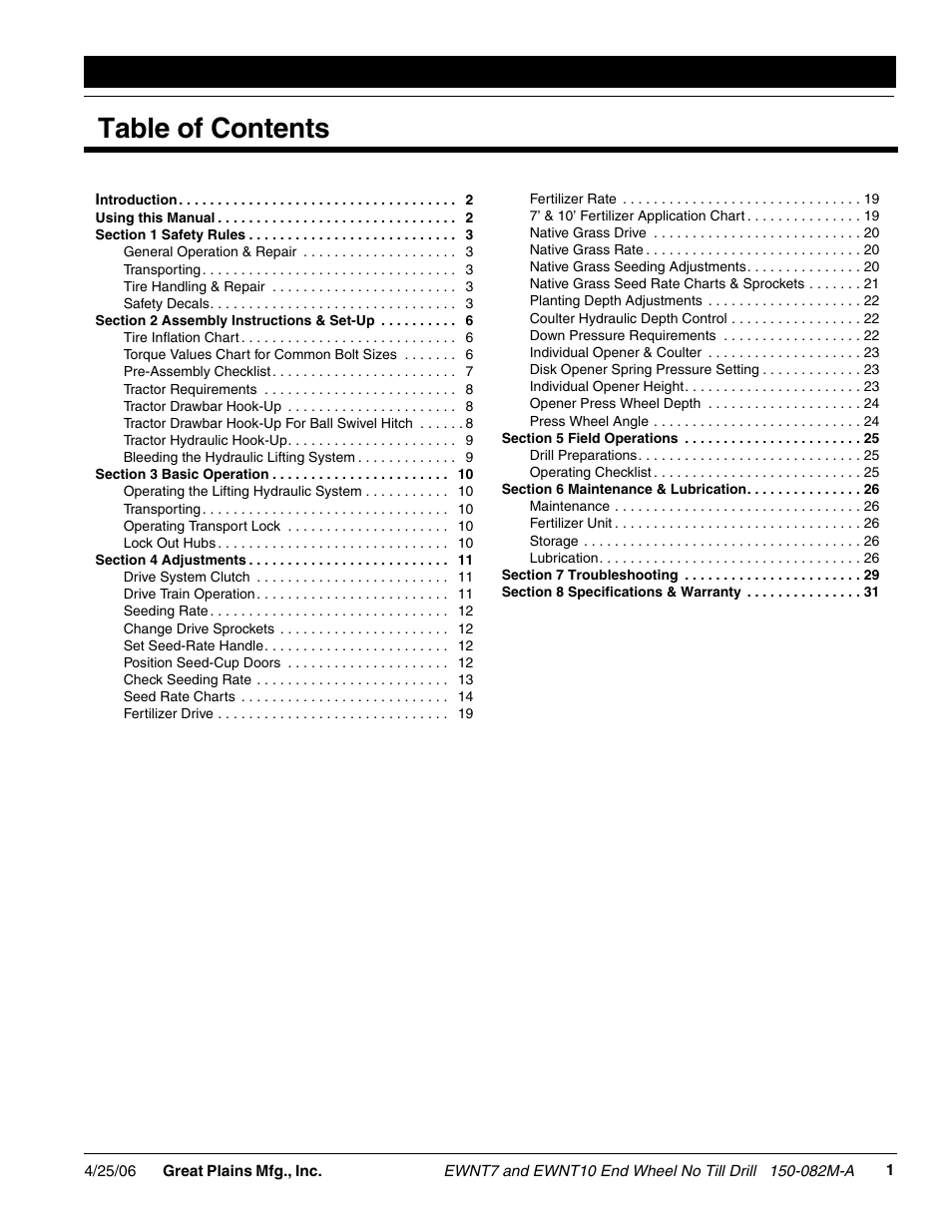 Great Plains EWNT7 1523Q-1630Q Operator Manual User Manual | Page 3 / 34