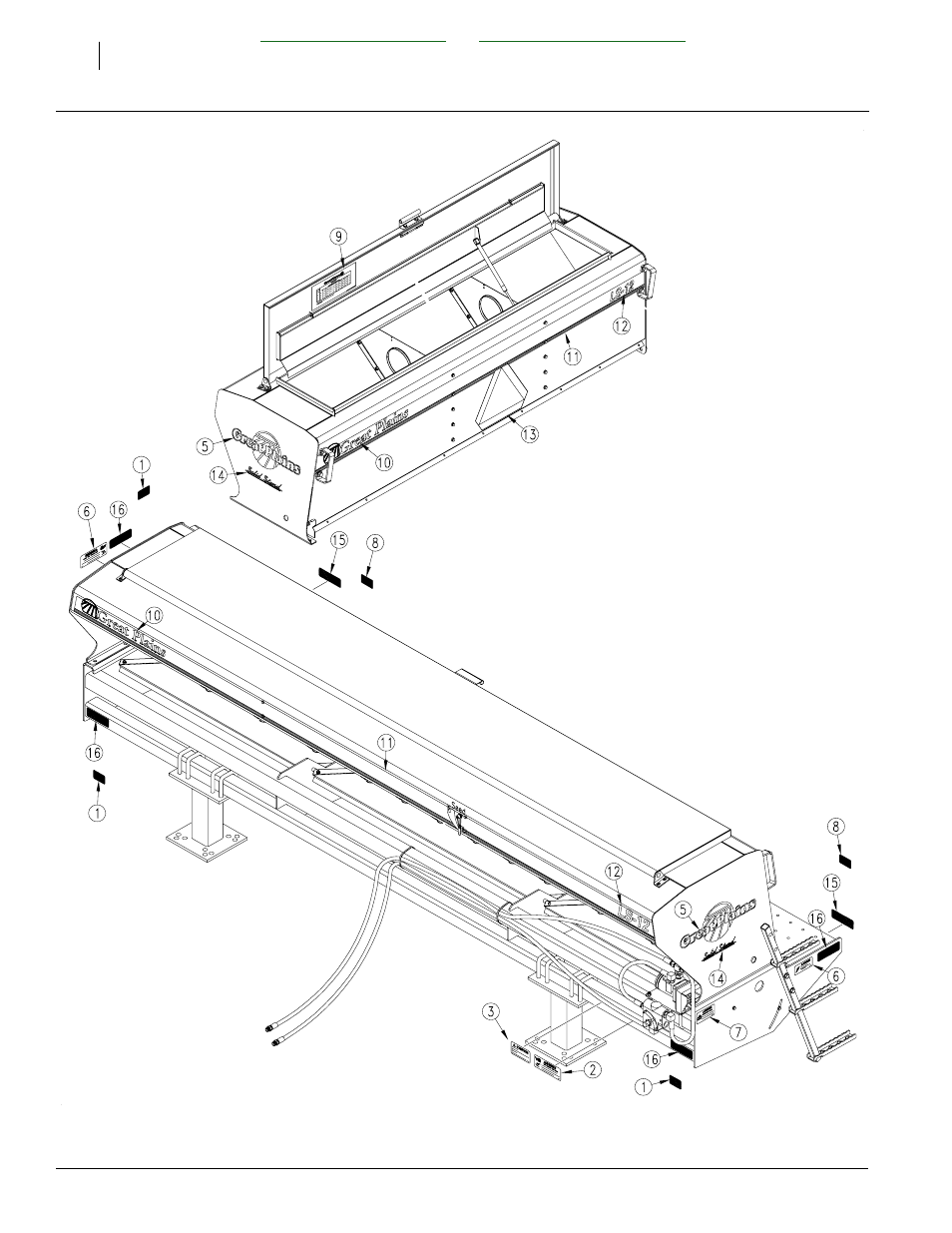 Section 5 decals -1, Decal placement -1, Table of contents parts number index | Decal placement | Great Plains LS12 Parts Manual User Manual | Page 24 / 25