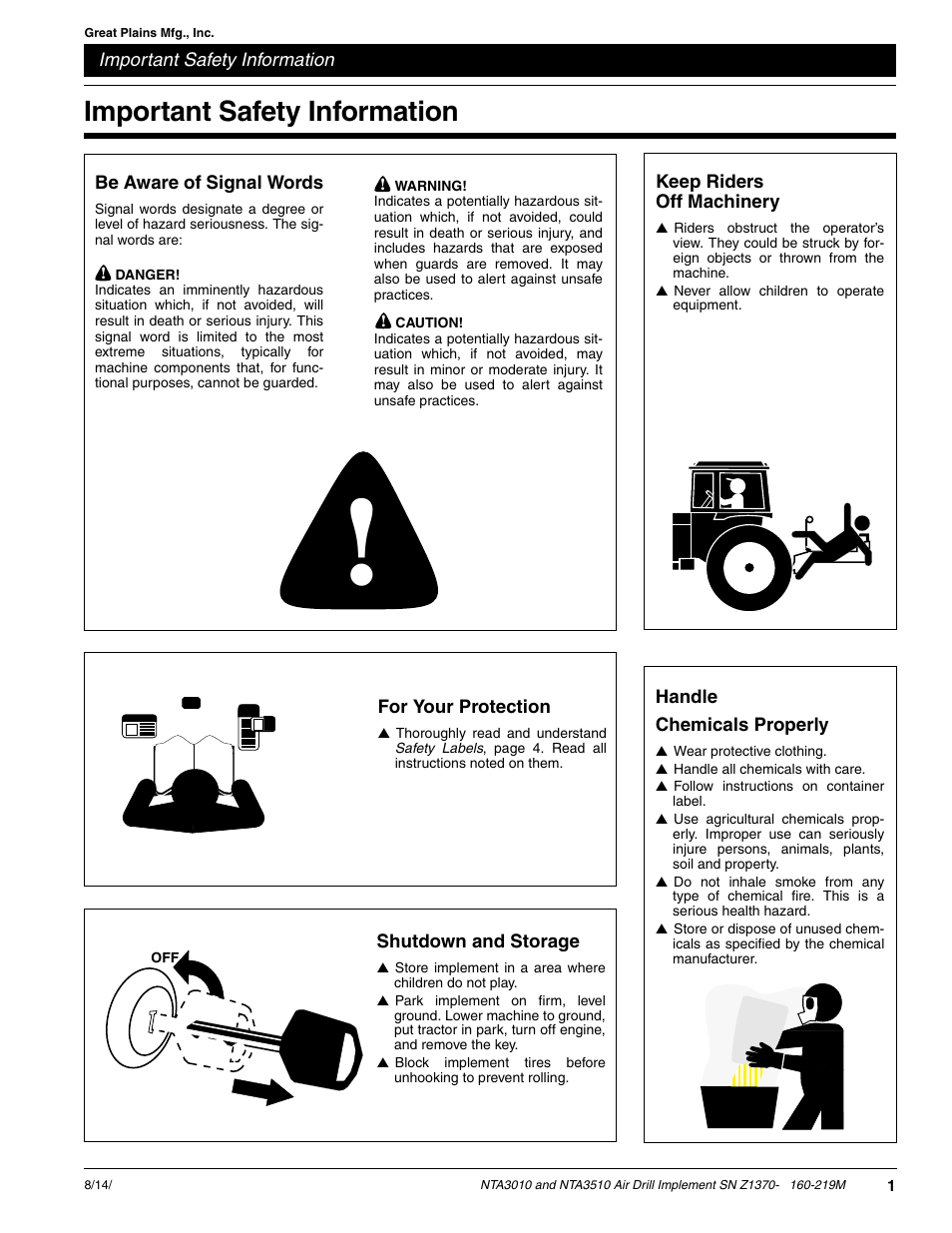Important safety information | Great Plains NTA3010 Operator Manual User Manual | Page 3 / 39