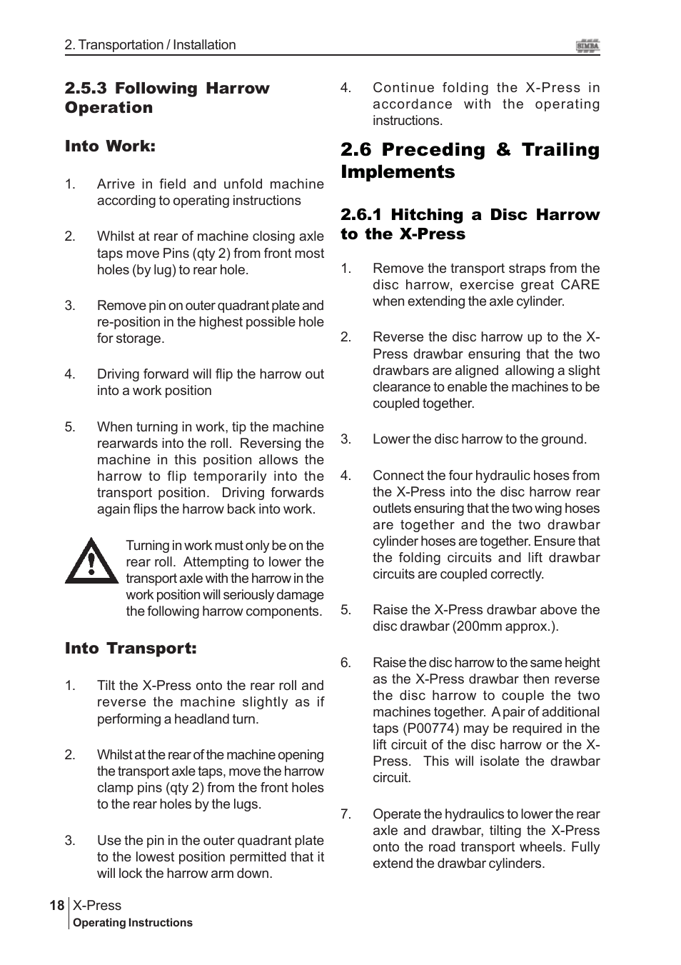 6 preceding & trailing implements | Great Plains P15845 Serial No 18007975 User Manual | Page 18 / 38