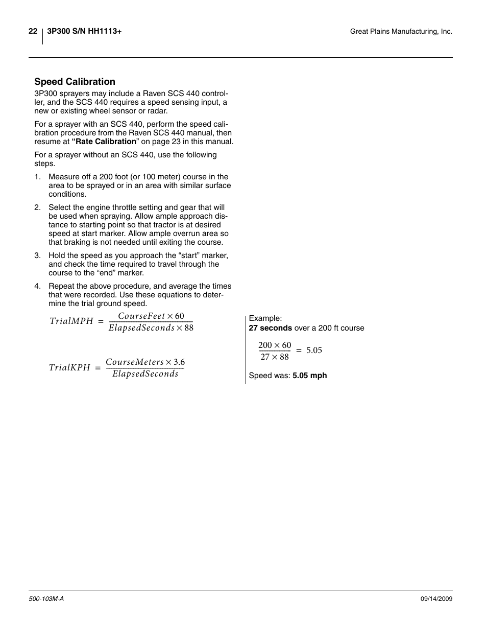 Speed calibration | Great Plains 3P300 Operator Manual User Manual | Page 26 / 70
