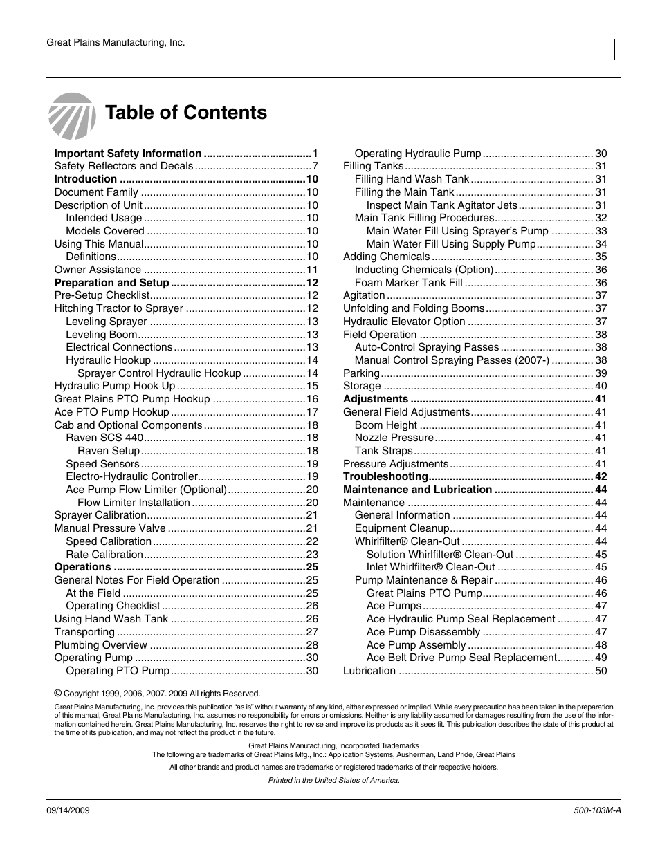 Great Plains 3P300 Operator Manual User Manual | Page 3 / 70
