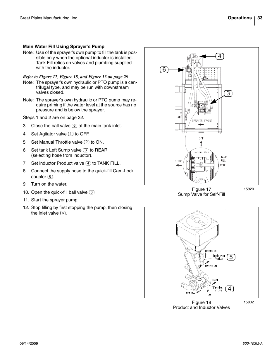 Main water fill using sprayer’s pump | Great Plains 3P300 Operator Manual User Manual | Page 37 / 70