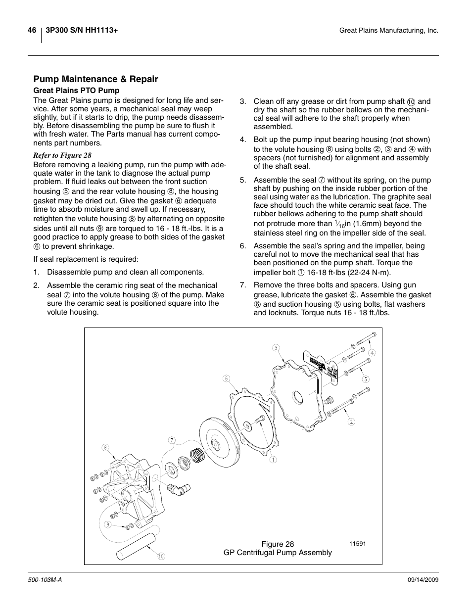 Pump maintenance & repair, Great plains pto pump | Great Plains 3P300 Operator Manual User Manual | Page 50 / 70