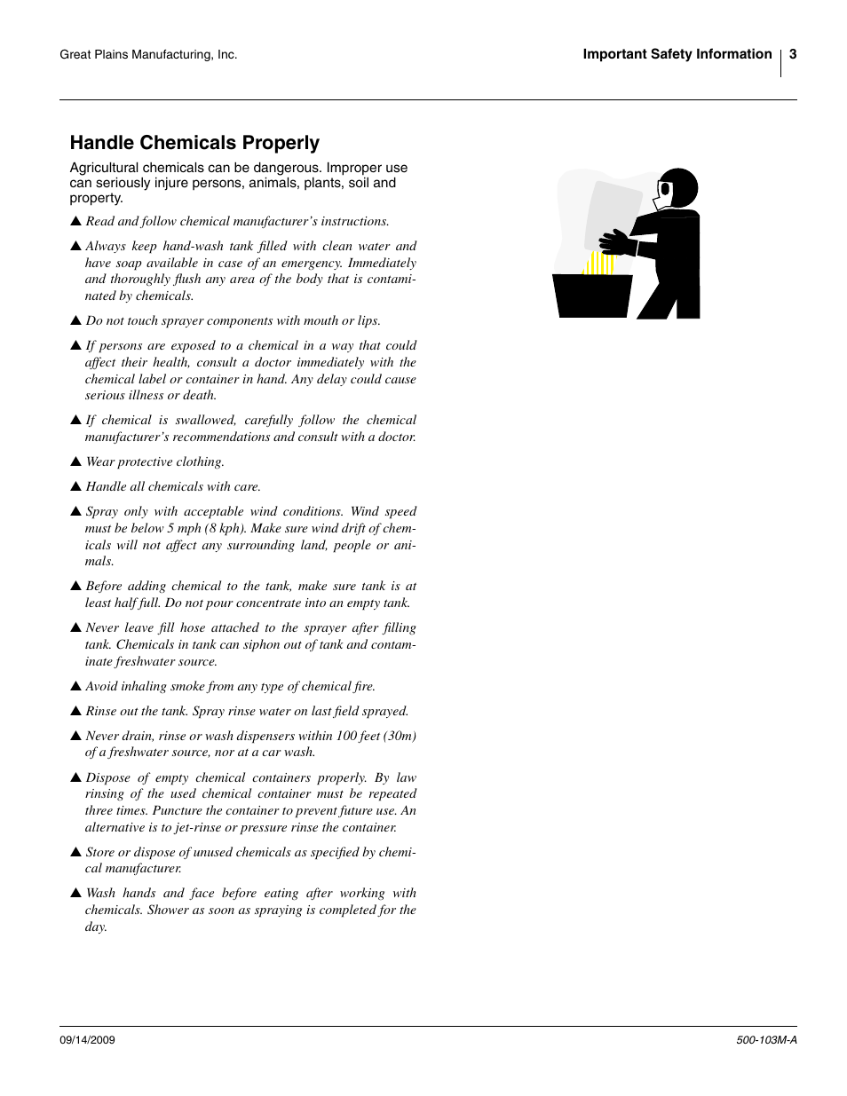 Handle chemicals properly | Great Plains 3P300 Operator Manual User Manual | Page 7 / 70