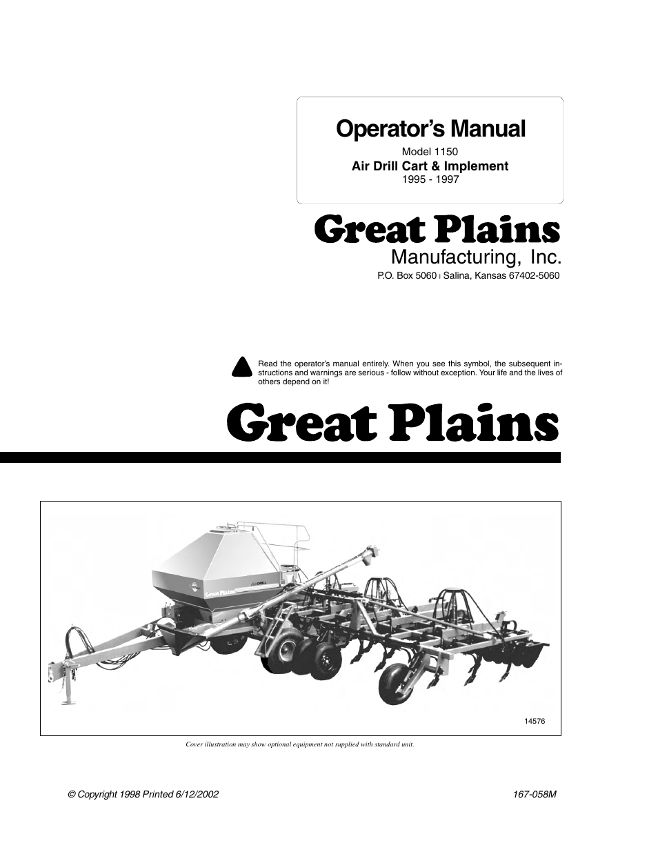 Great Plains ADC1150 Operator Manual User Manual | 90 pages