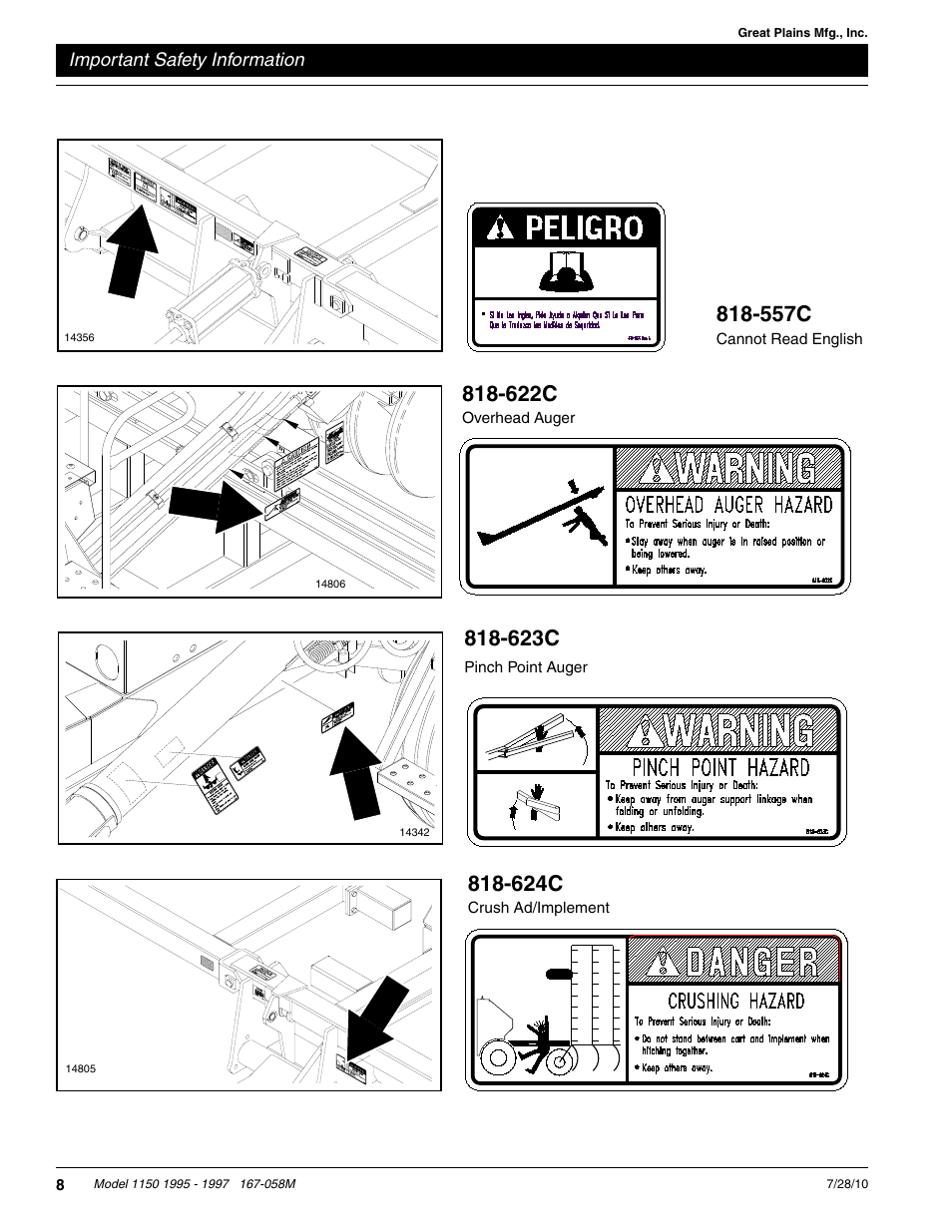 557c, 623c, 624c | 622c | Great Plains ADC1150 Operator Manual User Manual | Page 10 / 90