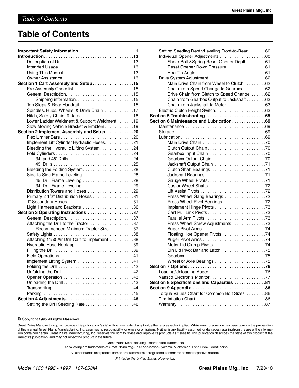 Great Plains ADC1150 Operator Manual User Manual | Page 2 / 90