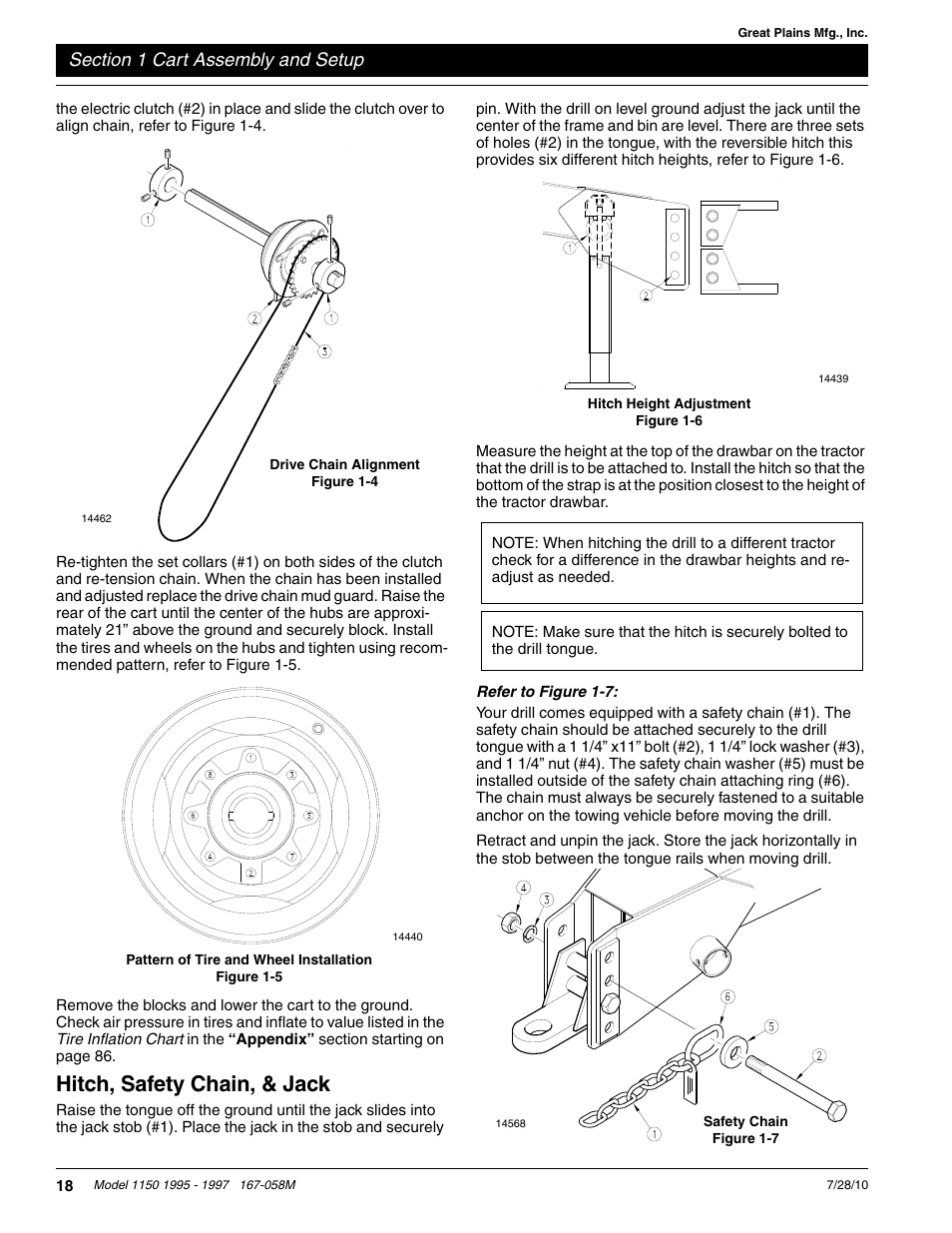 Hitch, safety chain, & jack | Great Plains ADC1150 Operator Manual User Manual | Page 20 / 90