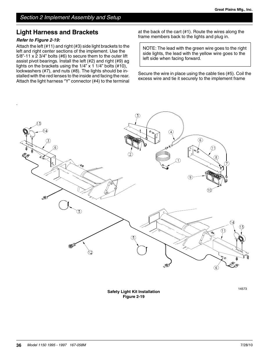 Light harness and brackets | Great Plains ADC1150 Operator Manual User Manual | Page 38 / 90