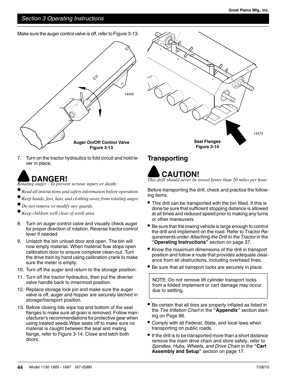 Figure 3-13, Danger, Caution | Great Plains ADC1150 Operator Manual User Manual | Page 46 / 90