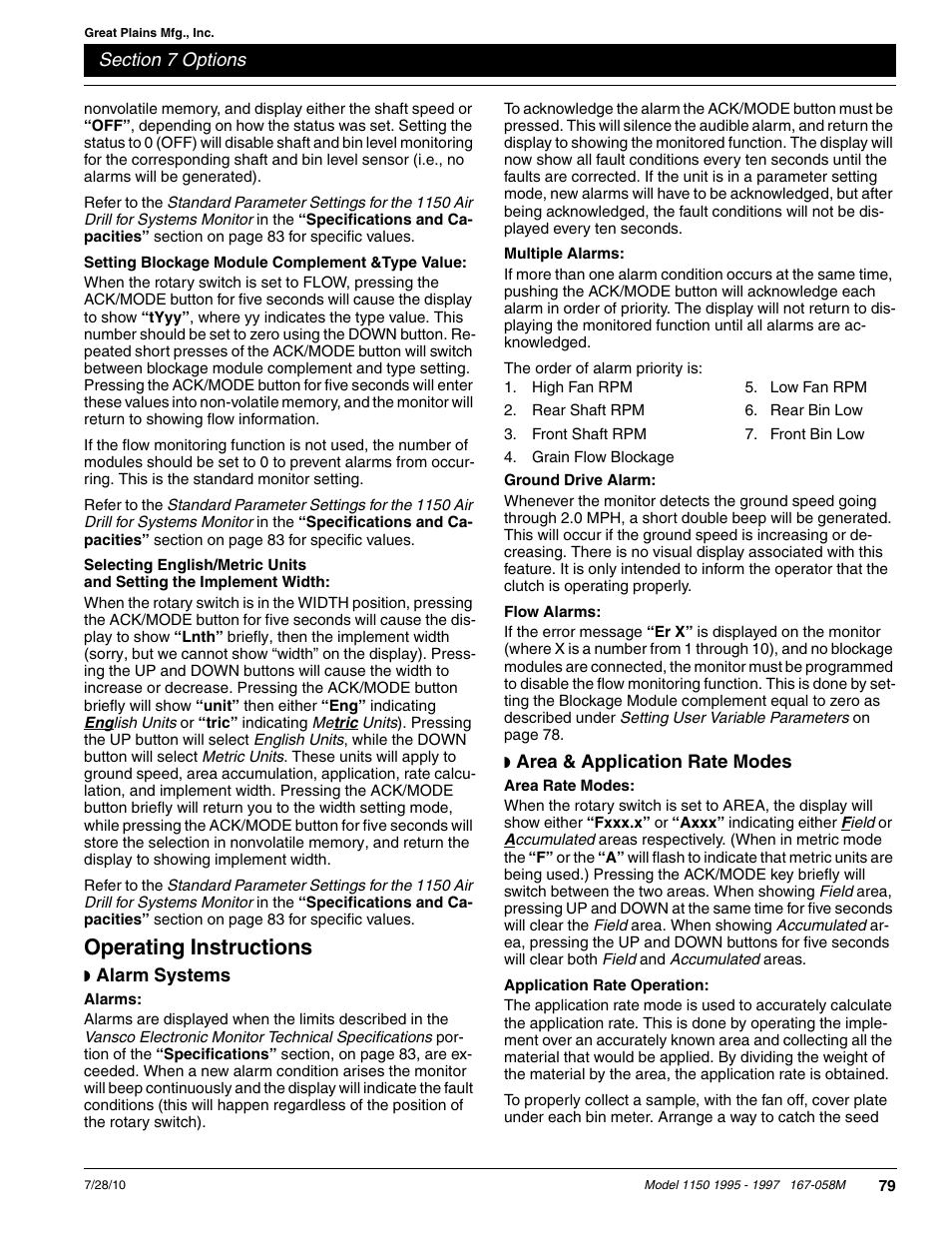 Operating instructions | Great Plains ADC1150 Operator Manual User Manual | Page 81 / 90