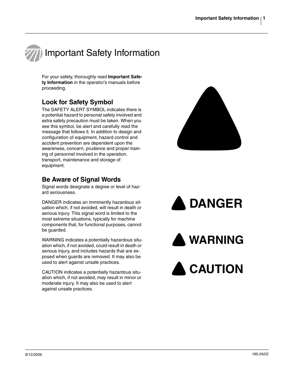 Danger, Caution, Warning | Great Plains 3S-4000F Predelivery Manual User Manual | Page 3 / 35