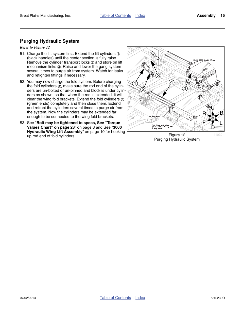 Purging hydraulic system | Great Plains 4000TC Predelivery Manual User Manual | Page 19 / 68
