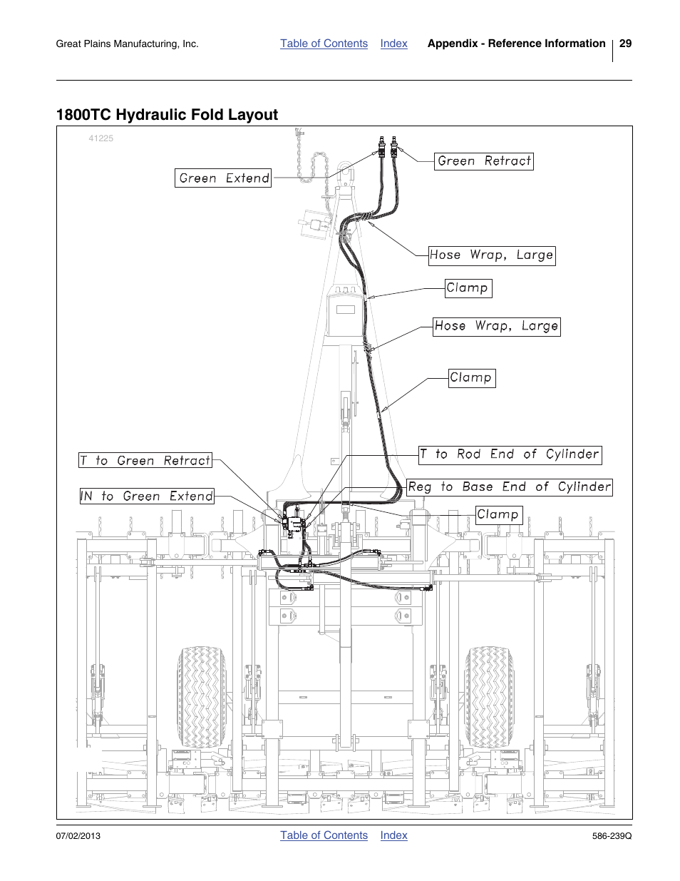 1800tc hydraulic fold layout | Great Plains 4000TC Predelivery Manual User Manual | Page 33 / 68