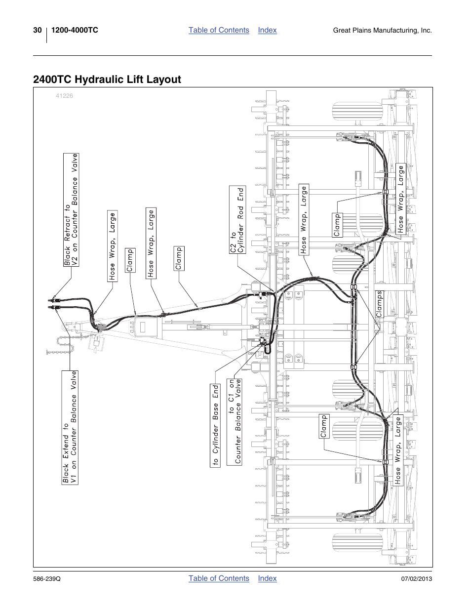 2400tc hydraulic lift layout | Great Plains 4000TC Predelivery Manual User Manual | Page 34 / 68