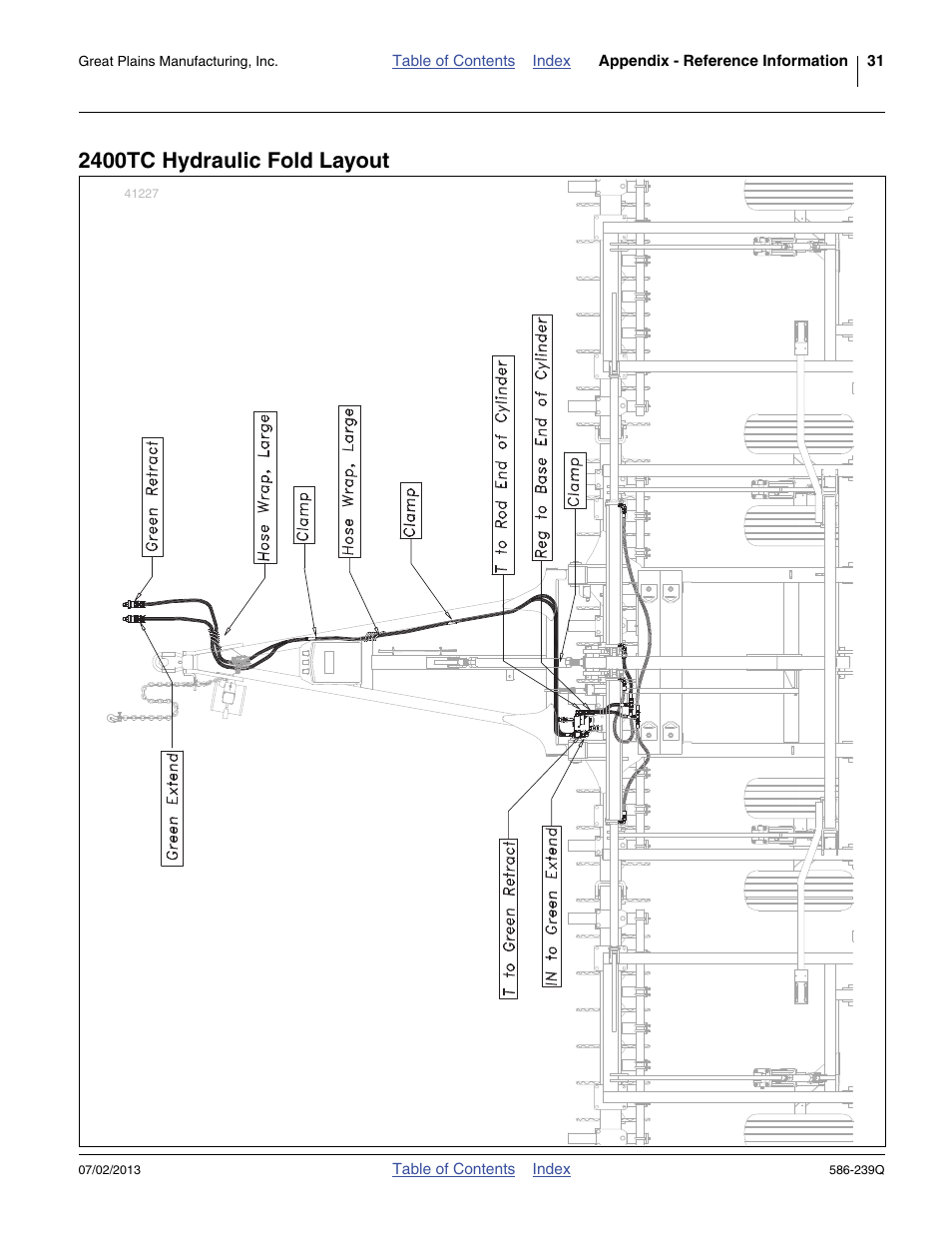 2400tc hydraulic fold layout | Great Plains 4000TC Predelivery Manual User Manual | Page 35 / 68
