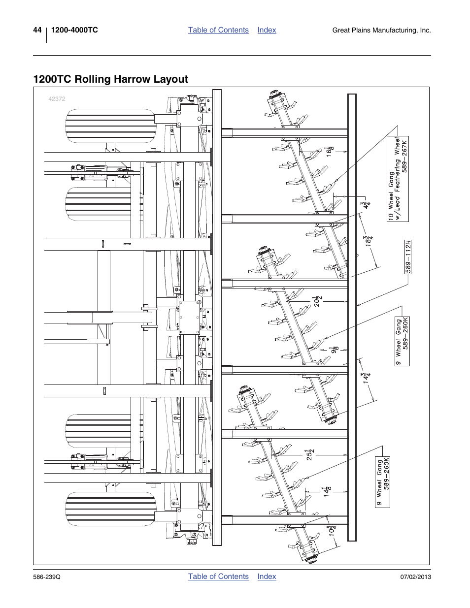 1200tc rolling harrow layout | Great Plains 4000TC Predelivery Manual User Manual | Page 48 / 68