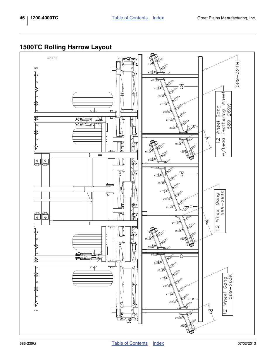 1500tc rolling harrow layout | Great Plains 4000TC Predelivery Manual User Manual | Page 50 / 68