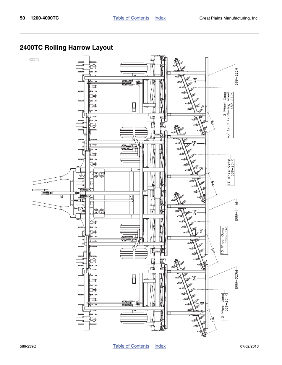 2400tc rolling harrow layout | Great Plains 4000TC Predelivery Manual User Manual | Page 54 / 68