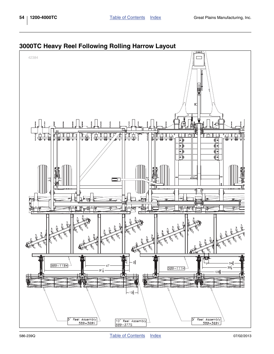 3000tc heavy reel following rolling harrow layout | Great Plains 4000TC Predelivery Manual User Manual | Page 58 / 68