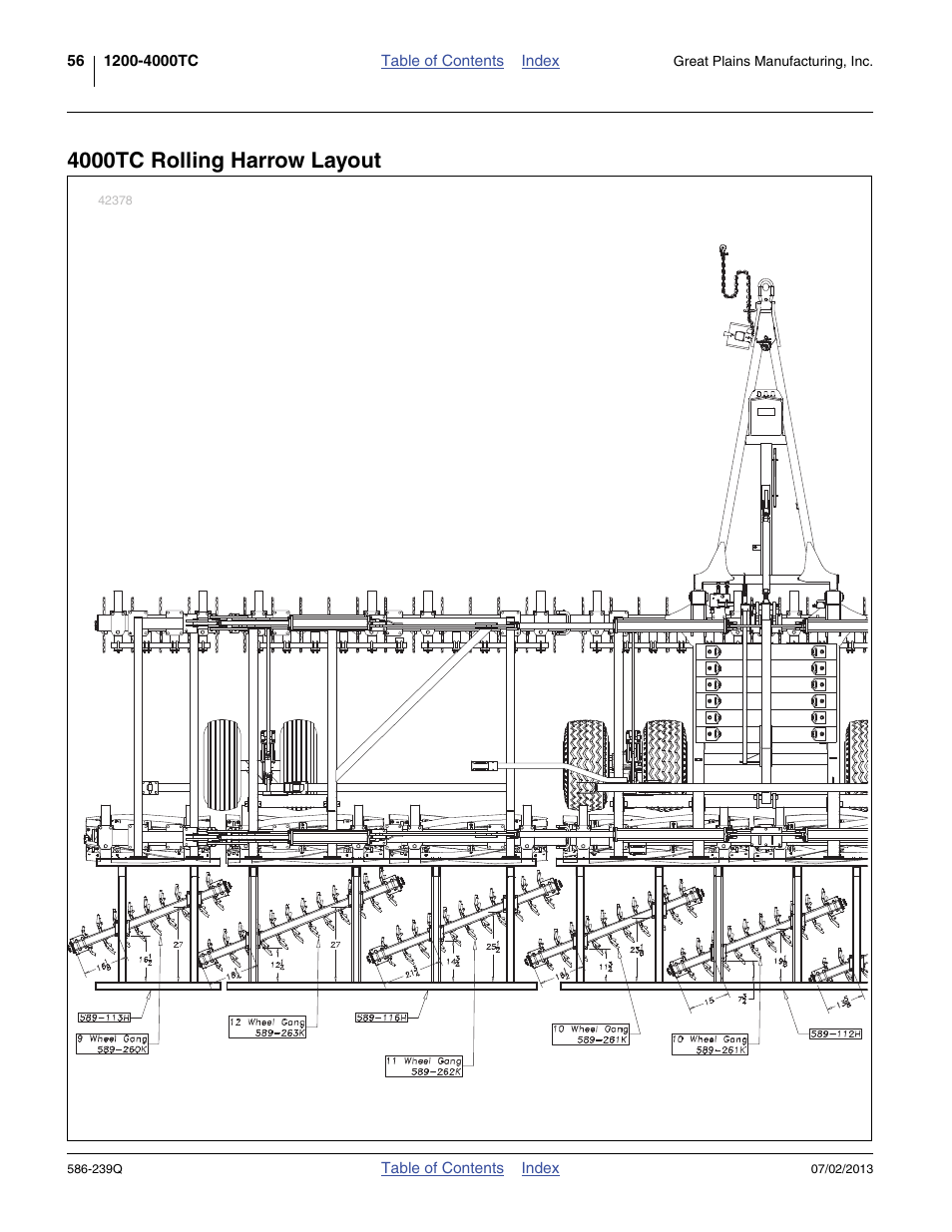 4000tc rolling harrow layout | Great Plains 4000TC Predelivery Manual User Manual | Page 60 / 68