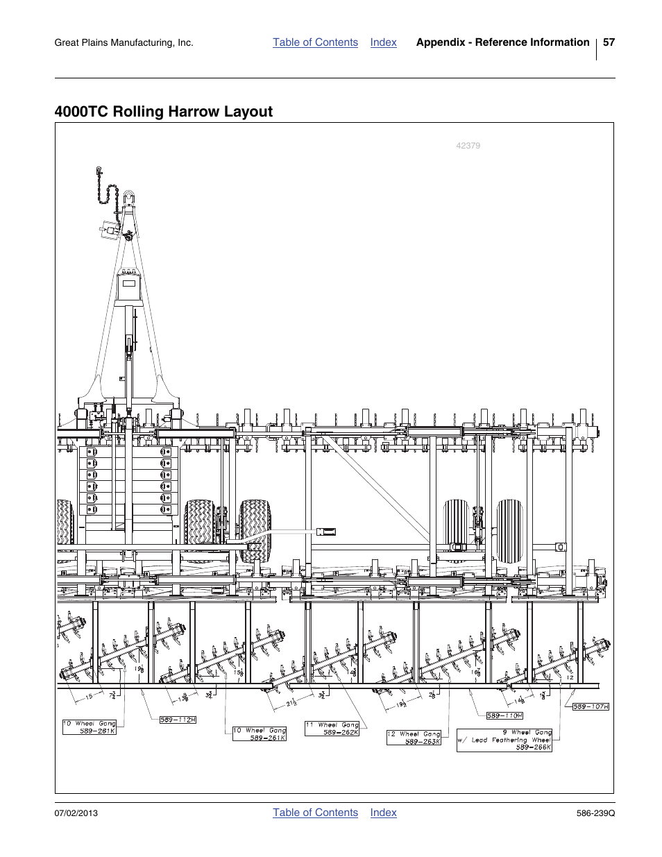 4000tc rolling harrow layout | Great Plains 4000TC Predelivery Manual User Manual | Page 61 / 68