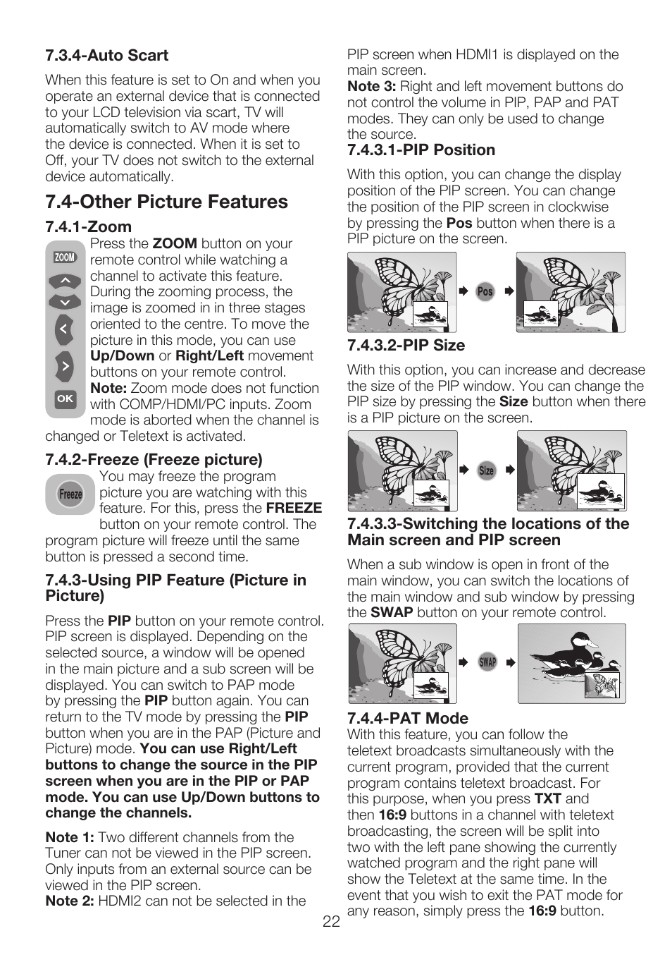 Other picture features | Beko 40WLU550FHID User Manual | Page 24 / 37