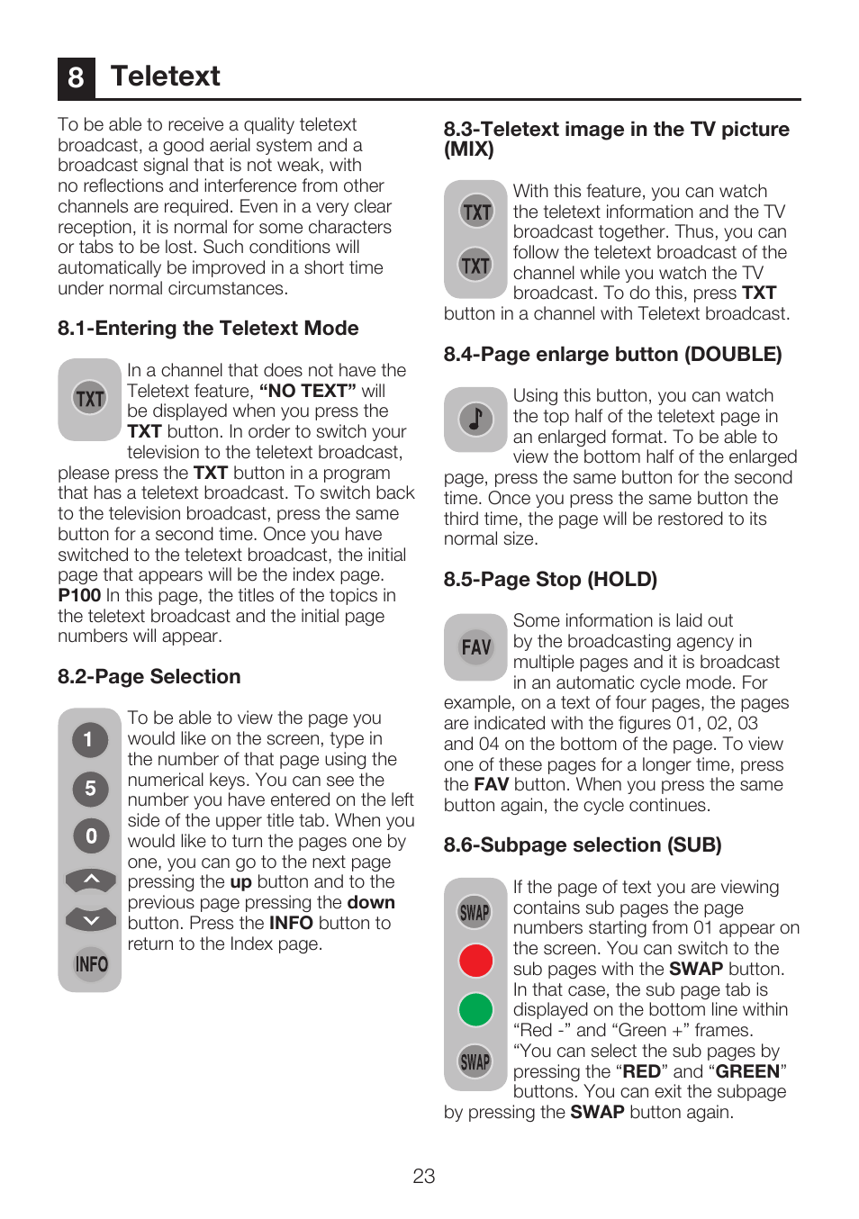 Teletext | Beko 40WLU550FHID User Manual | Page 25 / 37