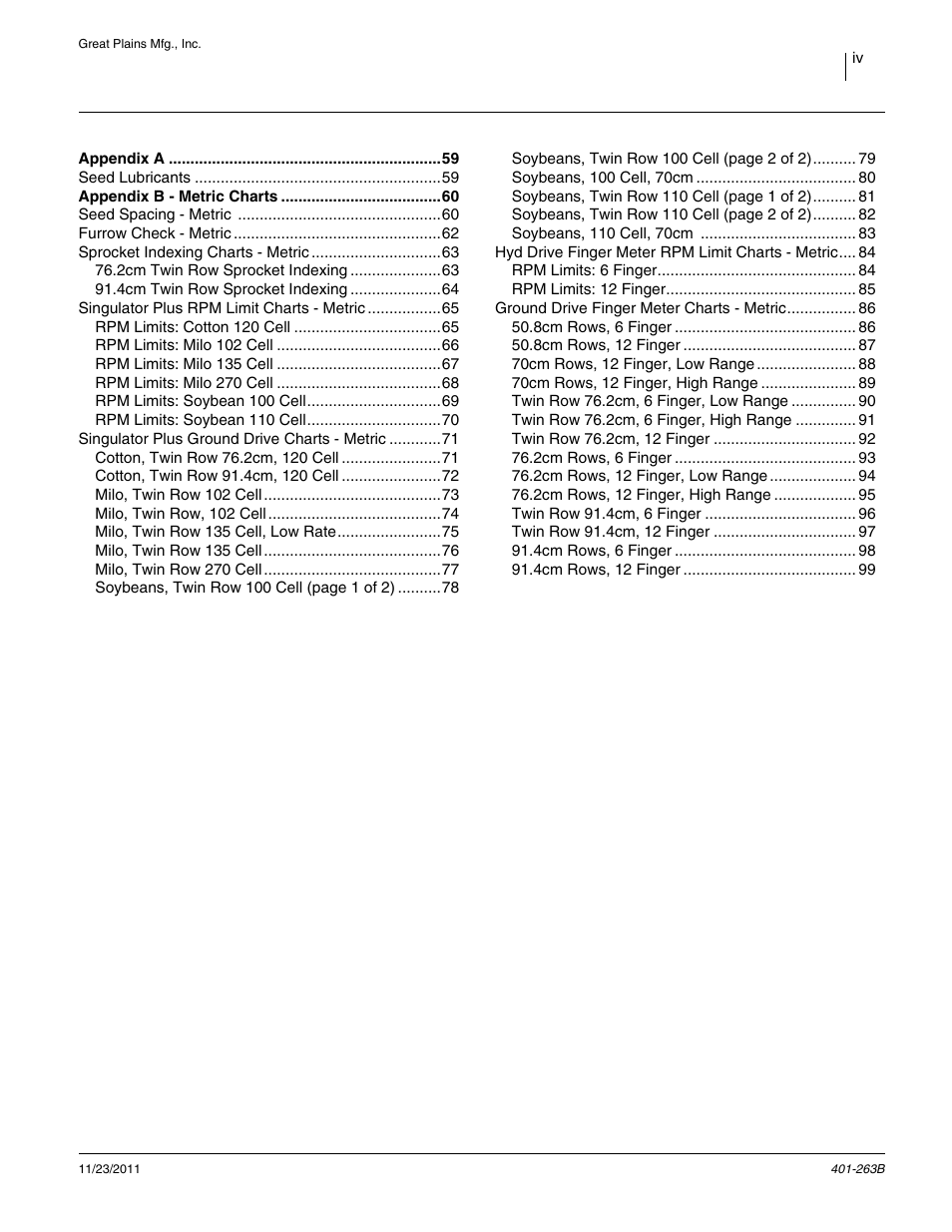 Great Plains YP1625 Material Rate User Manual | Page 4 / 104