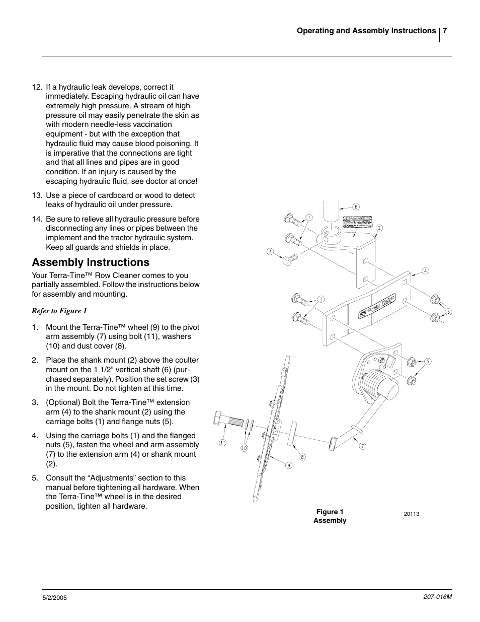 Assembly instructions | Great Plains Terra-Tine Row Cleaner User Manual | Page 9 / 31