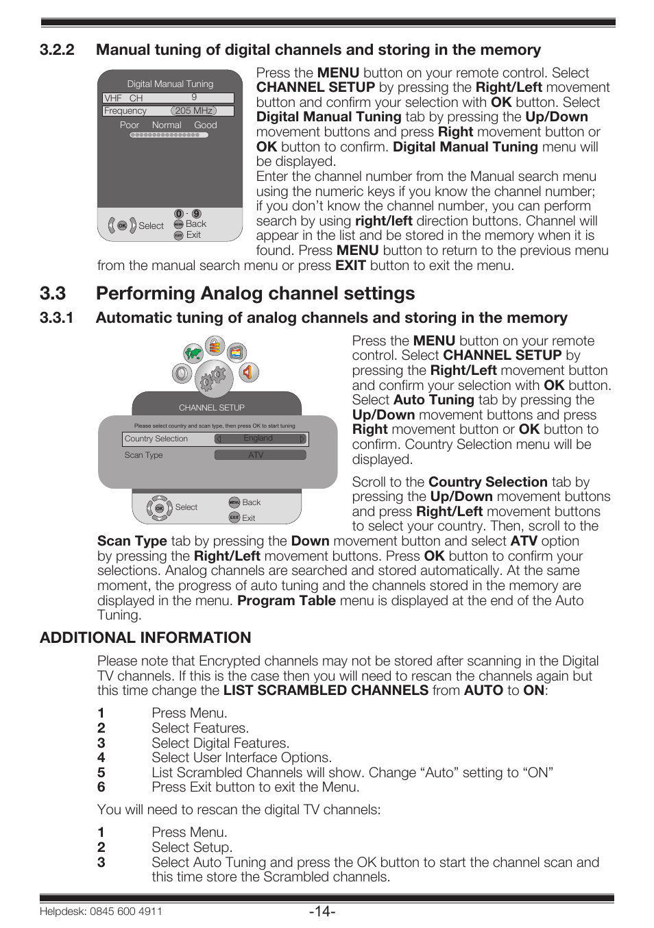 3 performing analog channel settings | Beko 19WLP530HID User Manual | Page 16 / 46