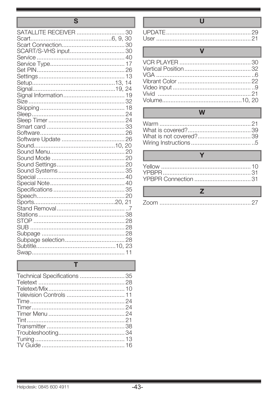 Beko 19WLP530HID User Manual | Page 45 / 46