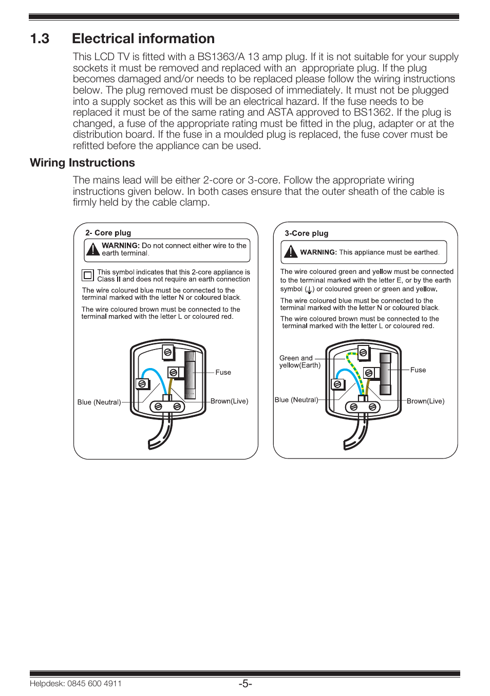 3 electrical information | Beko 19WLP530HID User Manual | Page 7 / 46