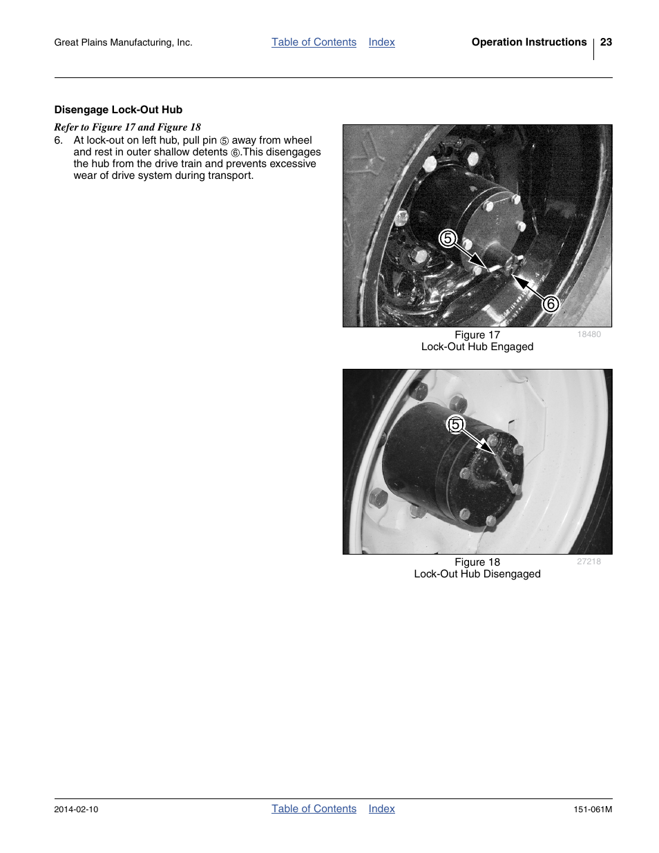 Disengage lock-out hub | Great Plains 606NT Operator Manual User Manual | Page 27 / 80