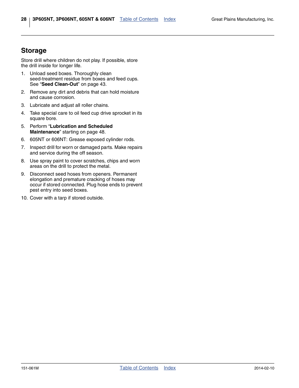 Storage, Er to “ storage ”, to prepare f | Great Plains 606NT Operator Manual User Manual | Page 32 / 80