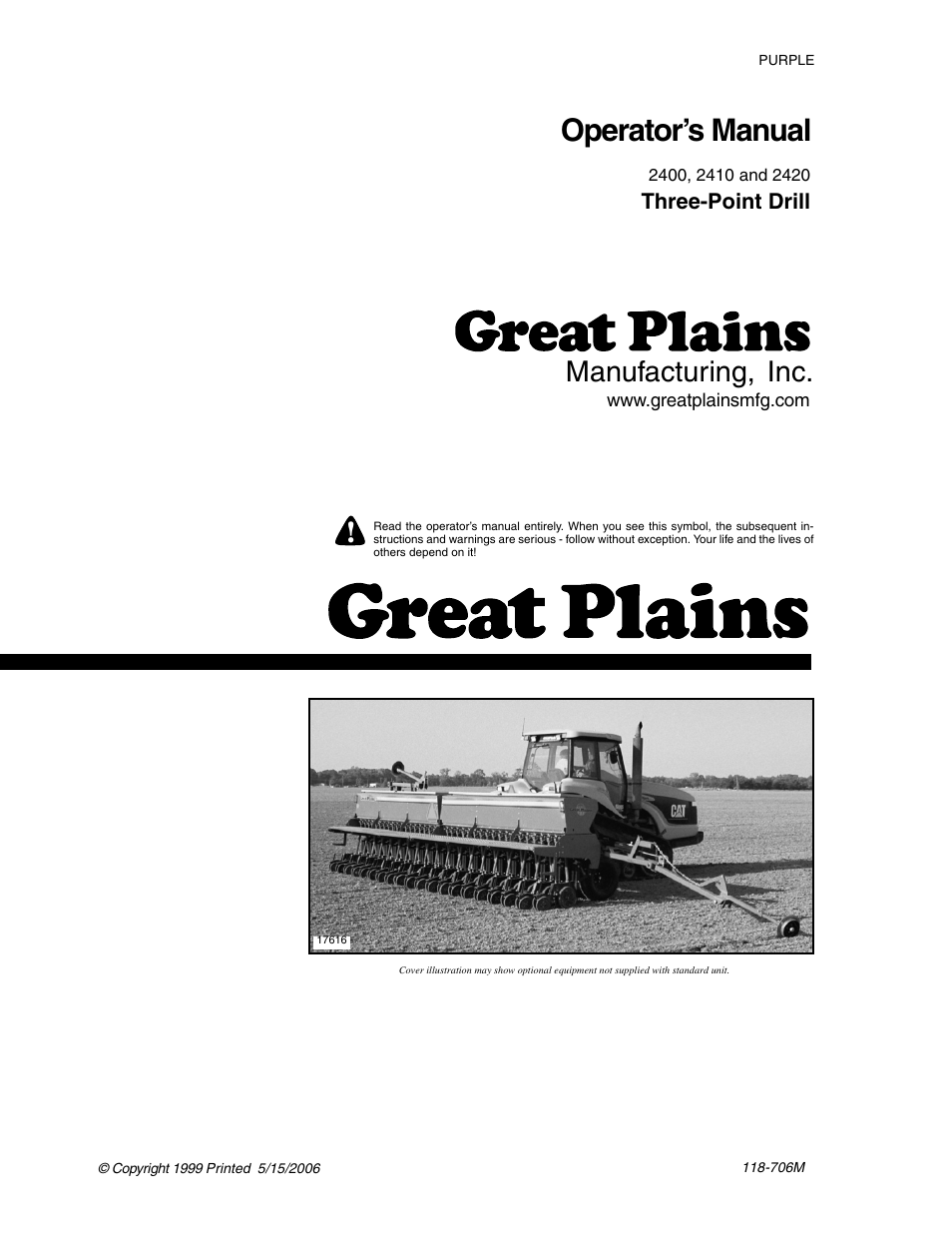 Great Plains 2420 Operator Manual User Manual | 38 pages