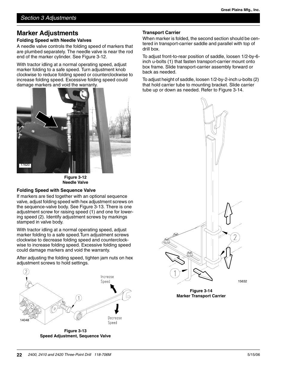 Marker adjustments | Great Plains 2420 Operator Manual User Manual | Page 24 / 38