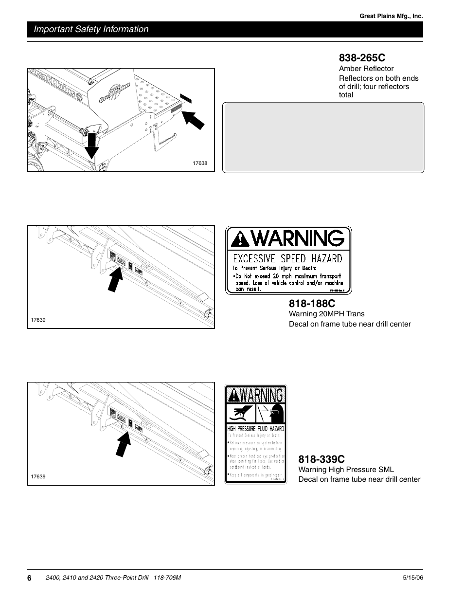 188c, 339c, 265c | Great Plains 2420 Operator Manual User Manual | Page 8 / 38