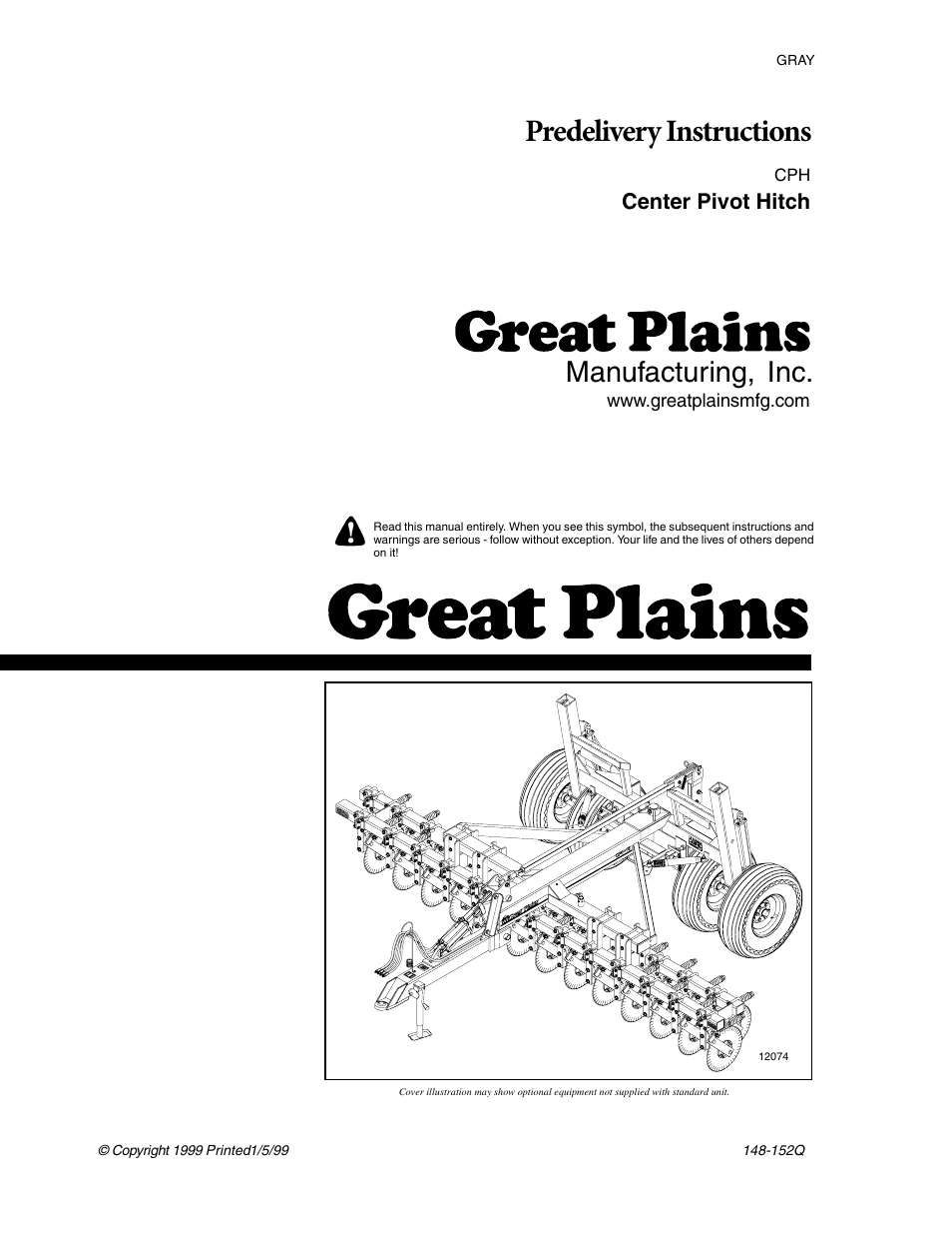 Great Plains CPH-20 Predelivery Manual User Manual | 10 pages