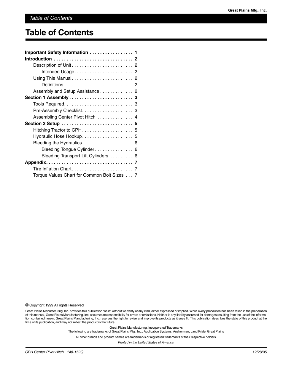 Great Plains CPH-20 Predelivery Manual User Manual | Page 2 / 10