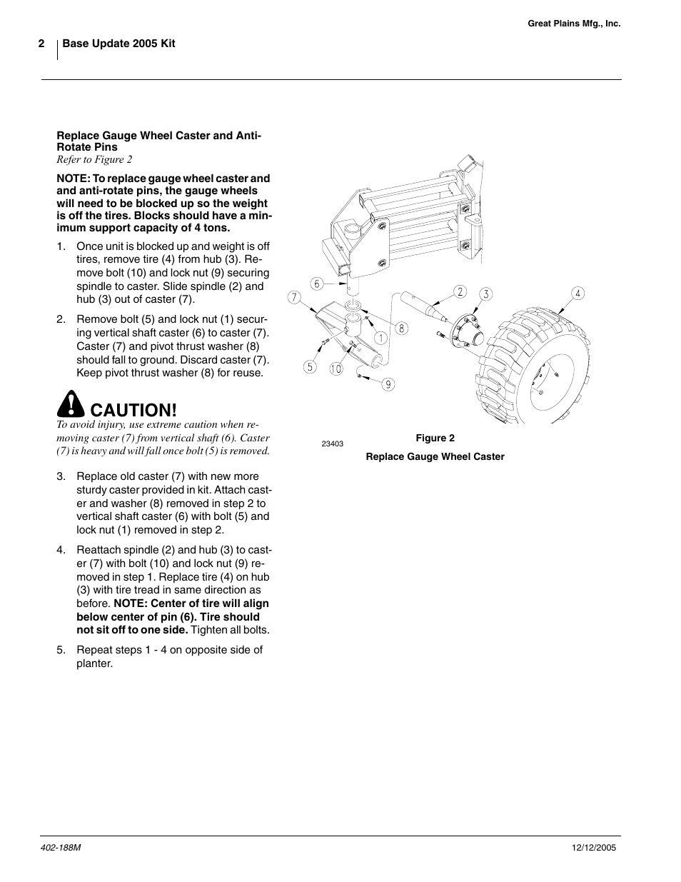 Caution | Great Plains Yield-Pro 1625 Planter 2004 User Manual | Page 2 / 13